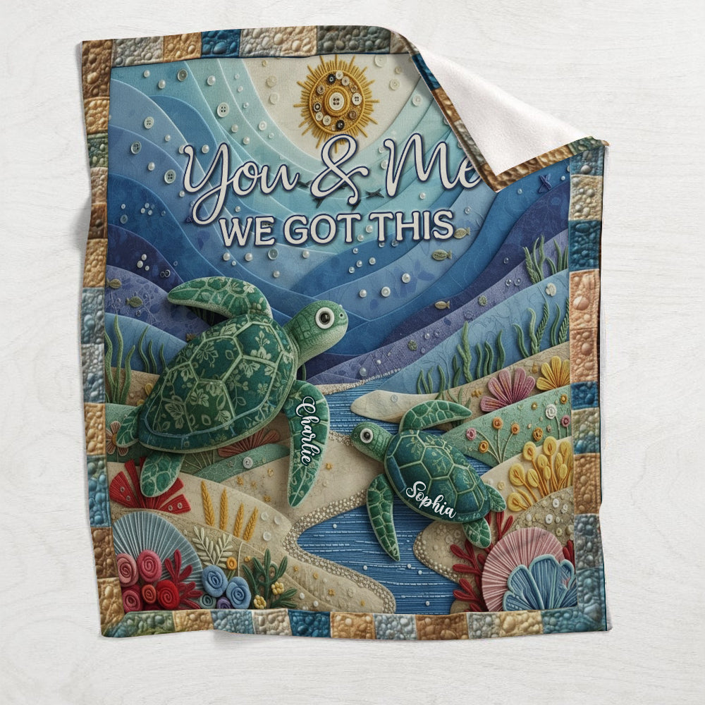 Couverture personnalisée Tortue « Toi et moi, on gère »