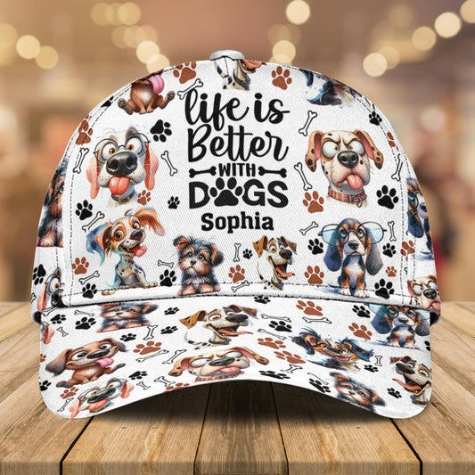 Life Is Better With Dogs - Personalized Dog Classic Cap