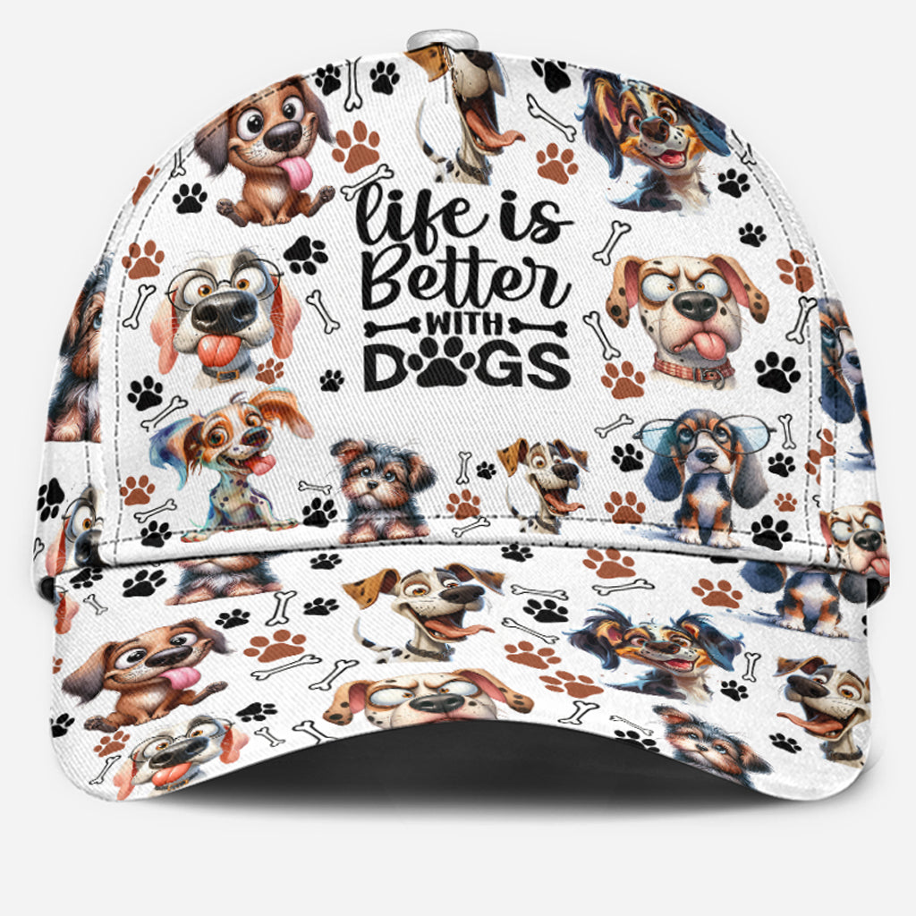 Life Is Better With Dogs - Personalized Dog Classic Cap