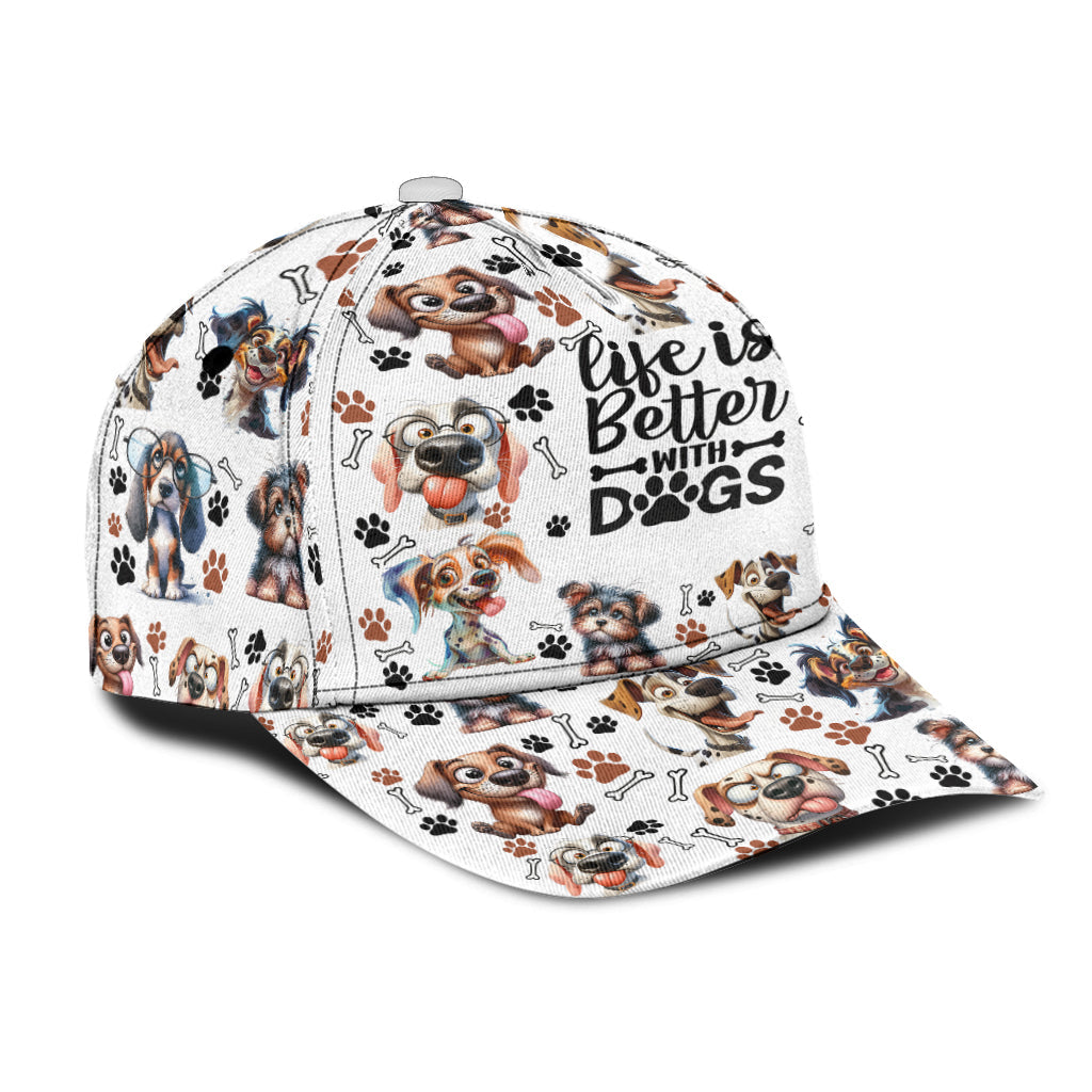 Life Is Better With Dogs - Personalized Dog Classic Cap