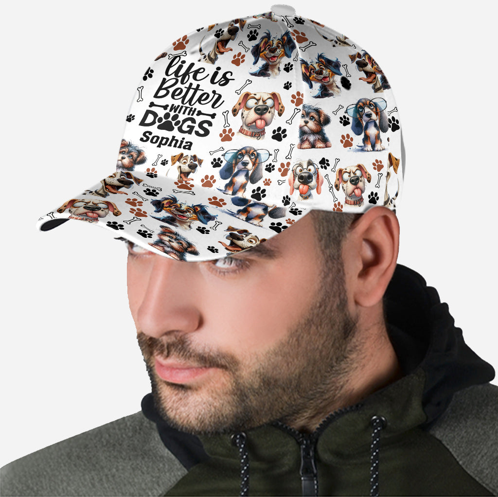 Life Is Better With Dogs - Personalized Dog Classic Cap
