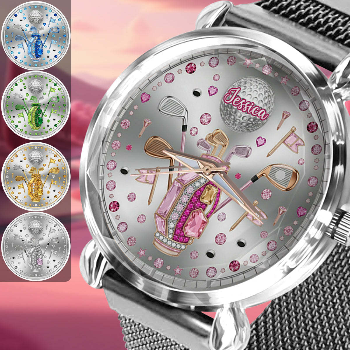 Love Golf – Personalisierte Golf-Damen-Handuhr 