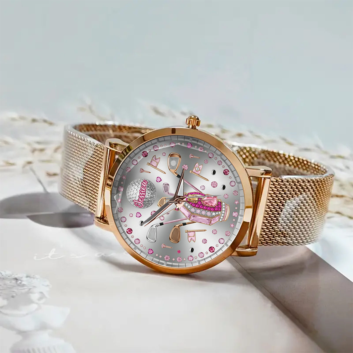Love Golf – Personalisierte Golf-Damen-Handuhr 