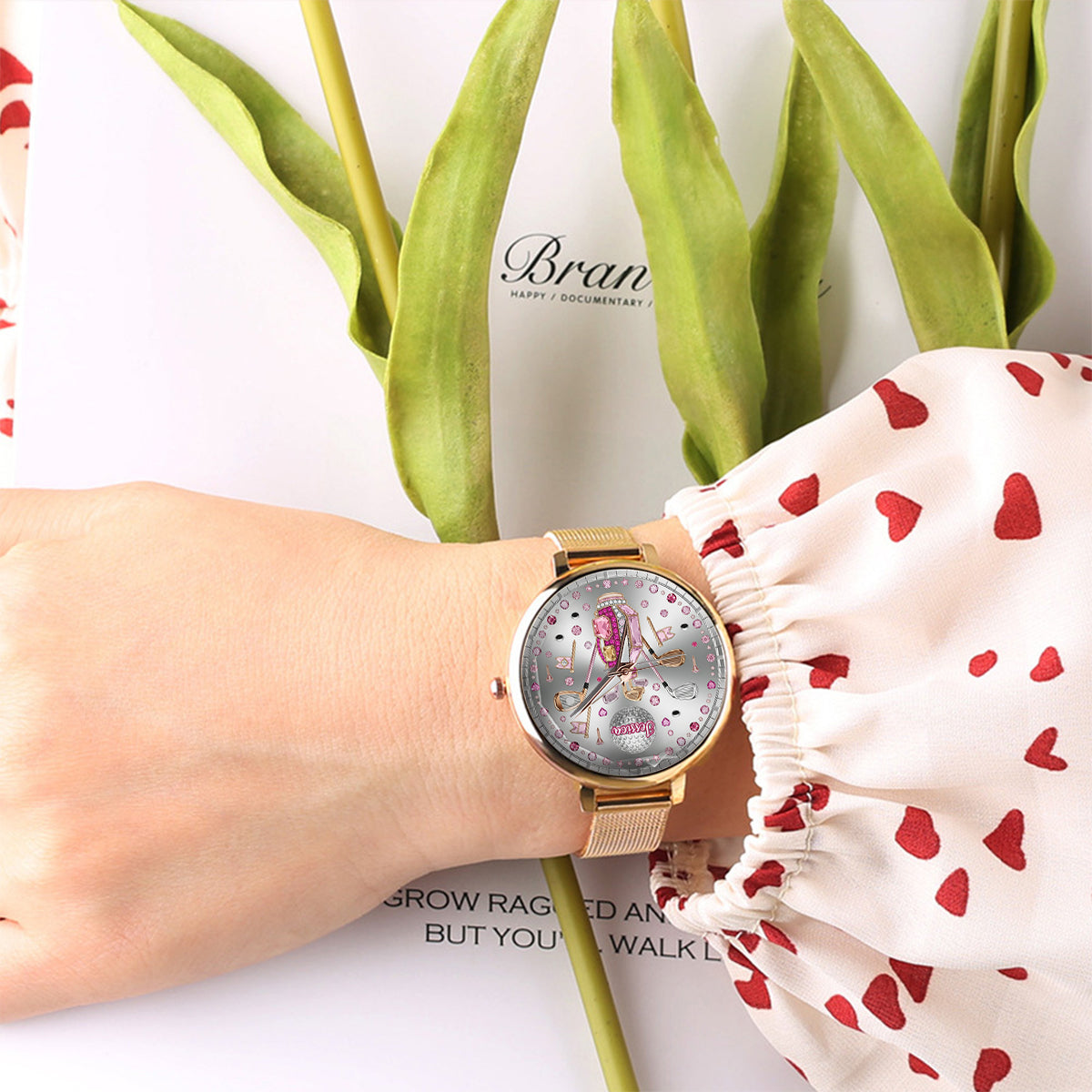 Love Golf – Personalisierte Golf-Damen-Handuhr 