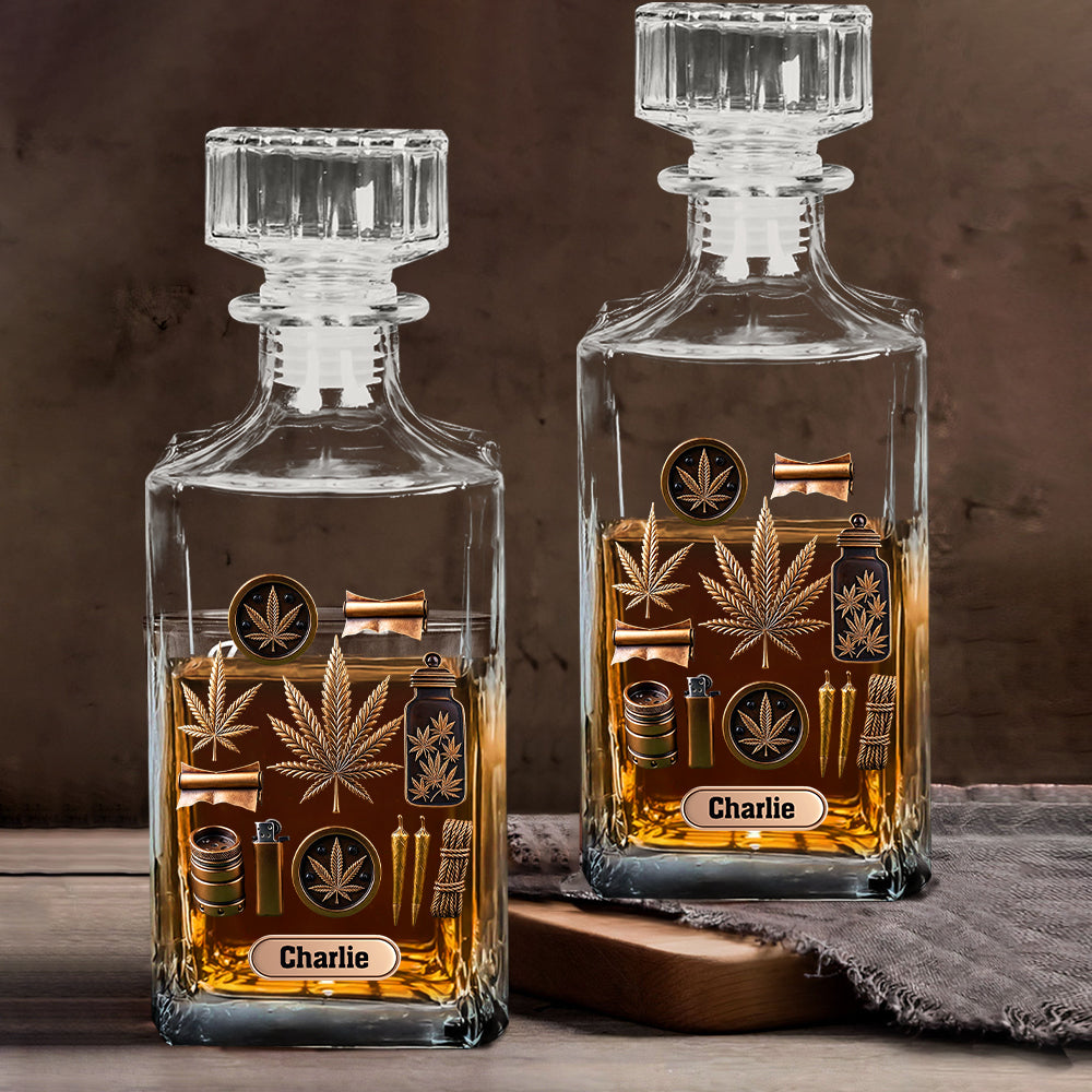 Magic Leaf - Coffret carafe à whisky au cannabis personnalisée