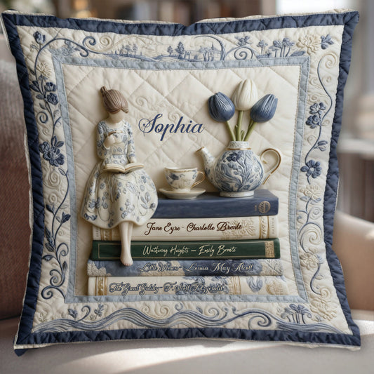 Coussin décoratif personnalisé « Juste une fille qui aime les livres »