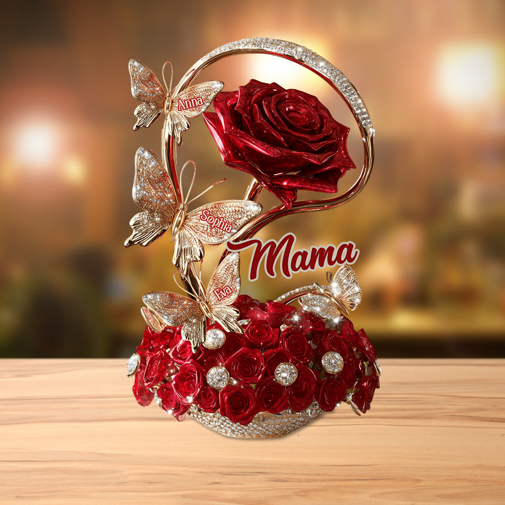 Beautiful Roses For Mom, Grandma,... - Personalized Mother Custom Shaped Acrylic Plaque
