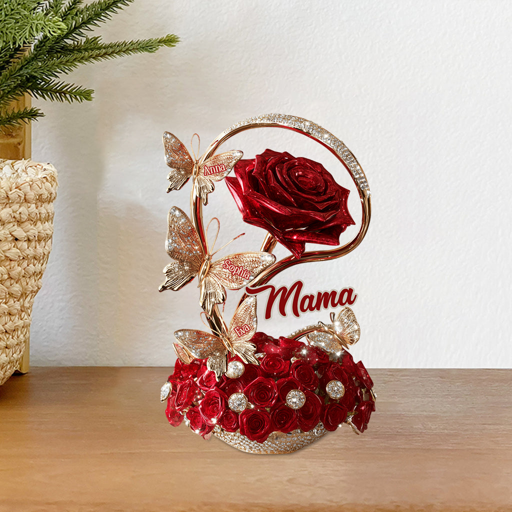 Beautiful Roses For Mom, Grandma,... - Personalized Mother Custom Shaped Acrylic Plaque