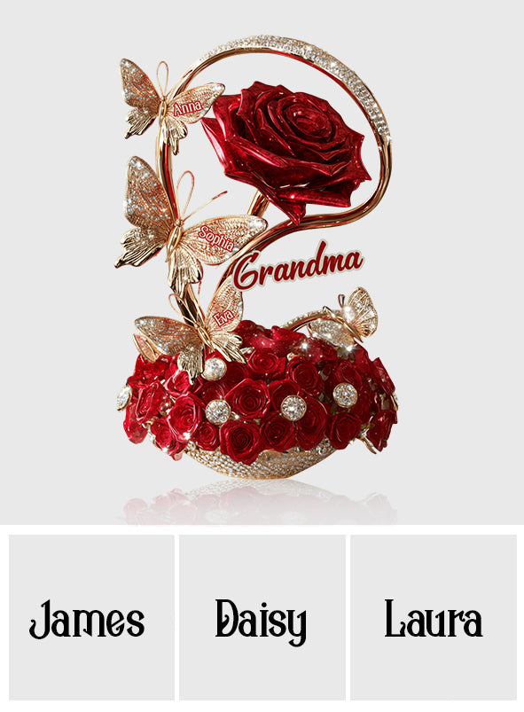 Beautiful Roses For Mom, Grandma,... - Personalized Mother Custom Shaped Acrylic Plaque