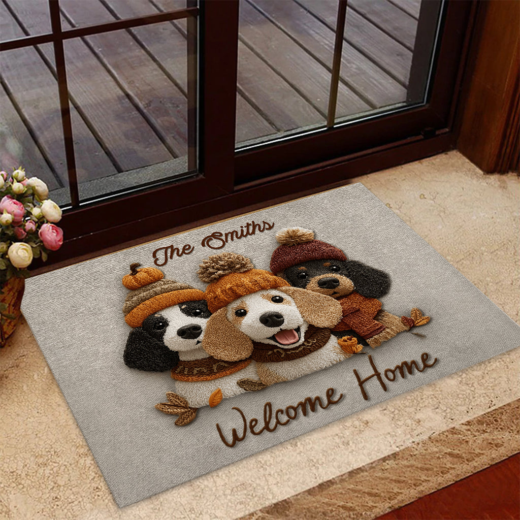 Adorable Dachshunds - Personalized Dachshund Doormat