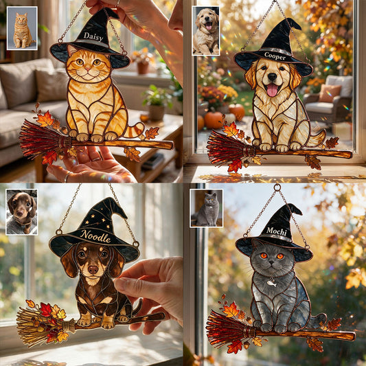 Halloween Vibes - Personalized Dog 3D Printed Glass Suncatcher