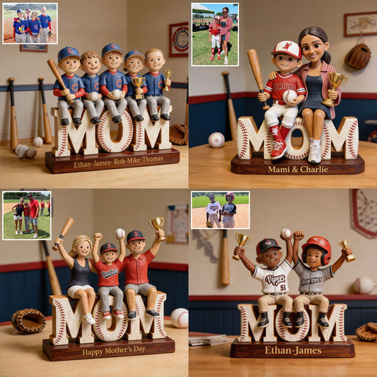 Maman de joueur de baseball - Plaque acrylique personnalisée en forme de mère