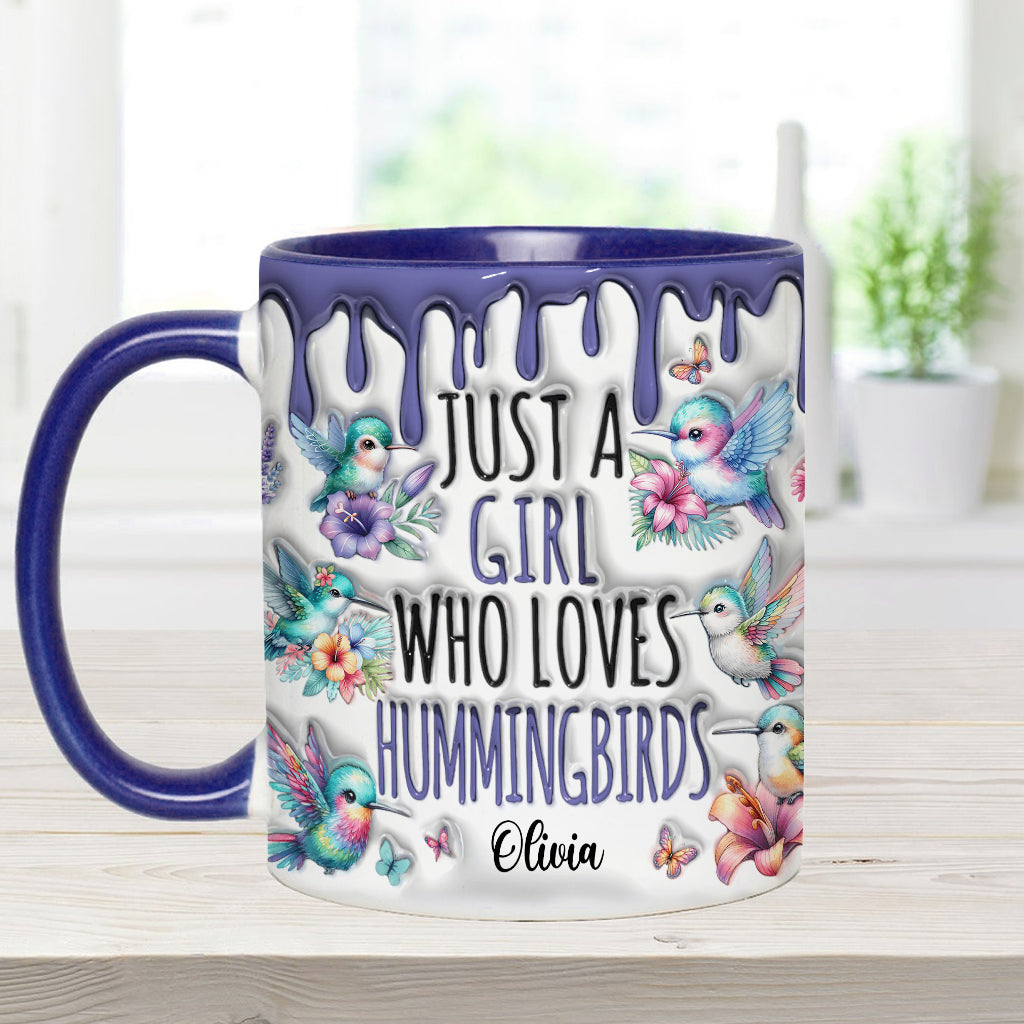 Mug personnalisé « Juste une fille qui aime les colibris »