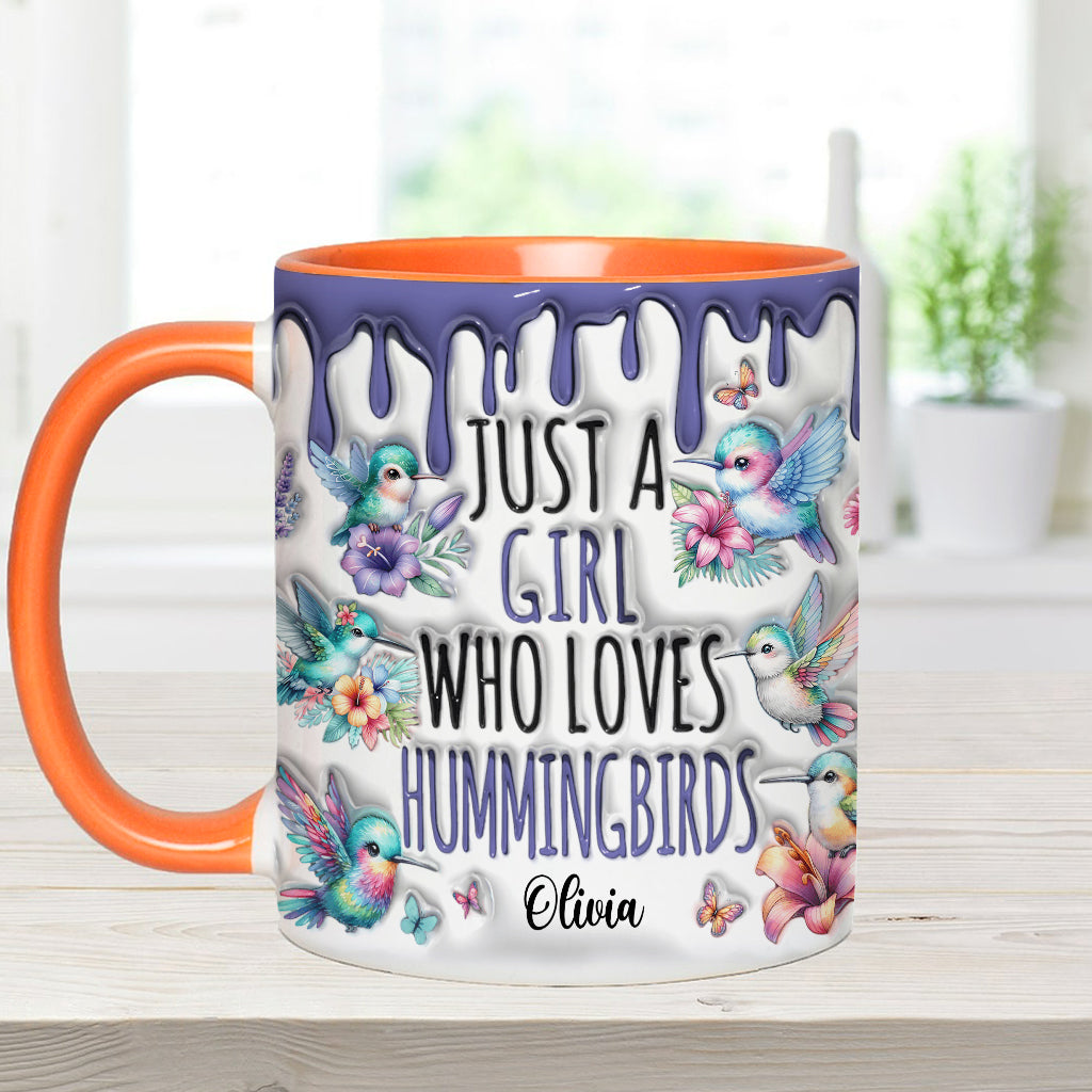 Mug personnalisé « Juste une fille qui aime les colibris »