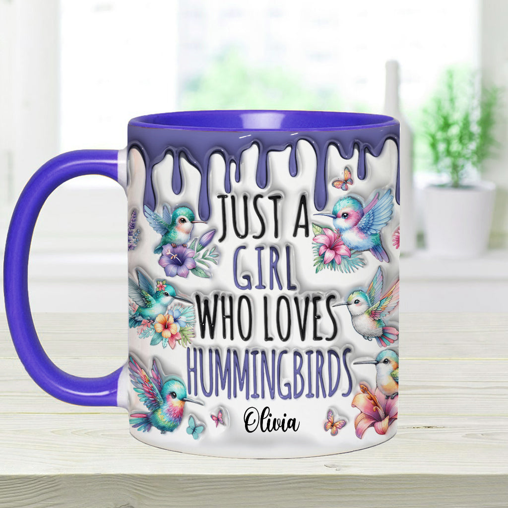 Mug personnalisé « Juste une fille qui aime les colibris »