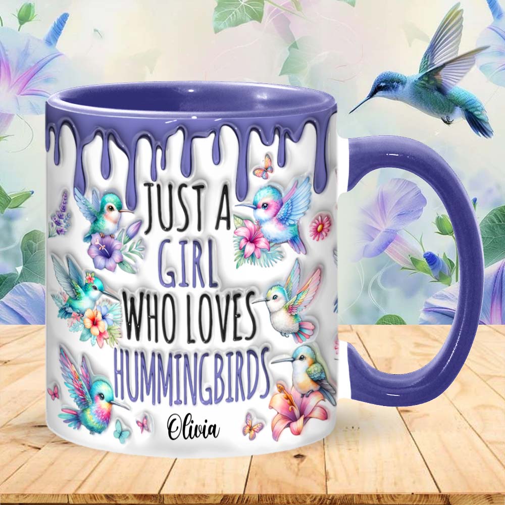 Mug personnalisé « Juste une fille qui aime les colibris »
