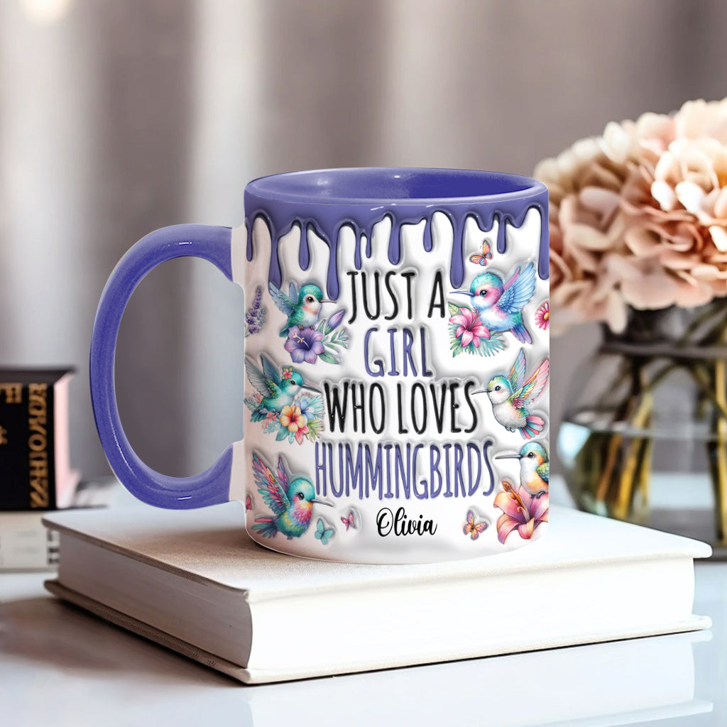Mug personnalisé « Juste une fille qui aime les colibris »
