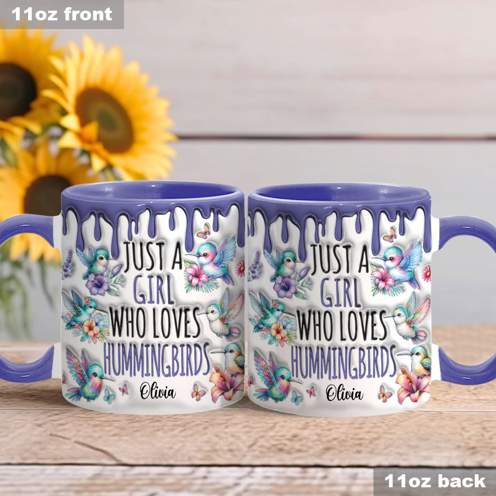 Mug personnalisé « Juste une fille qui aime les colibris »