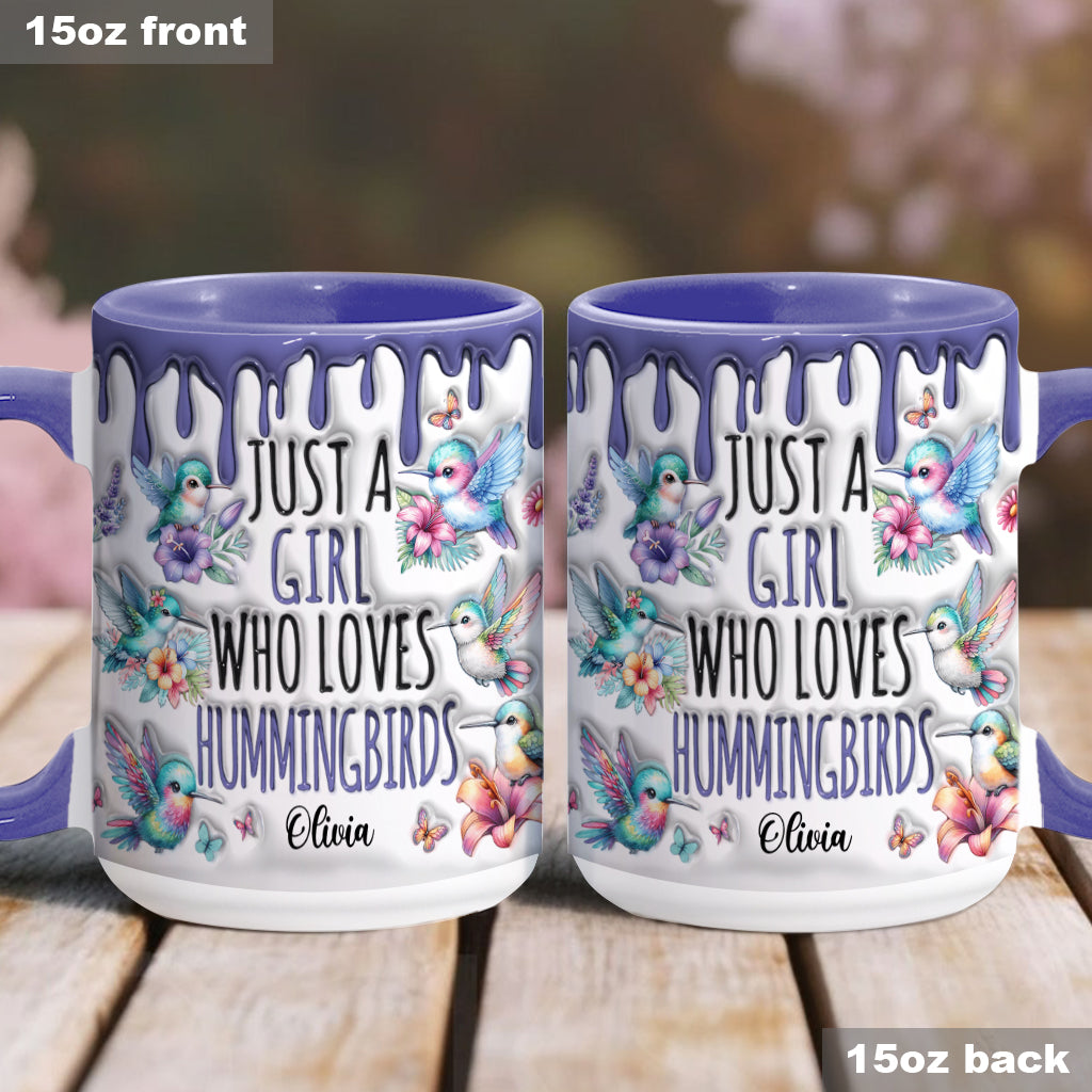 Mug personnalisé « Juste une fille qui aime les colibris »