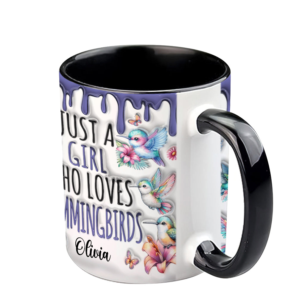 Mug personnalisé « Juste une fille qui aime les colibris »