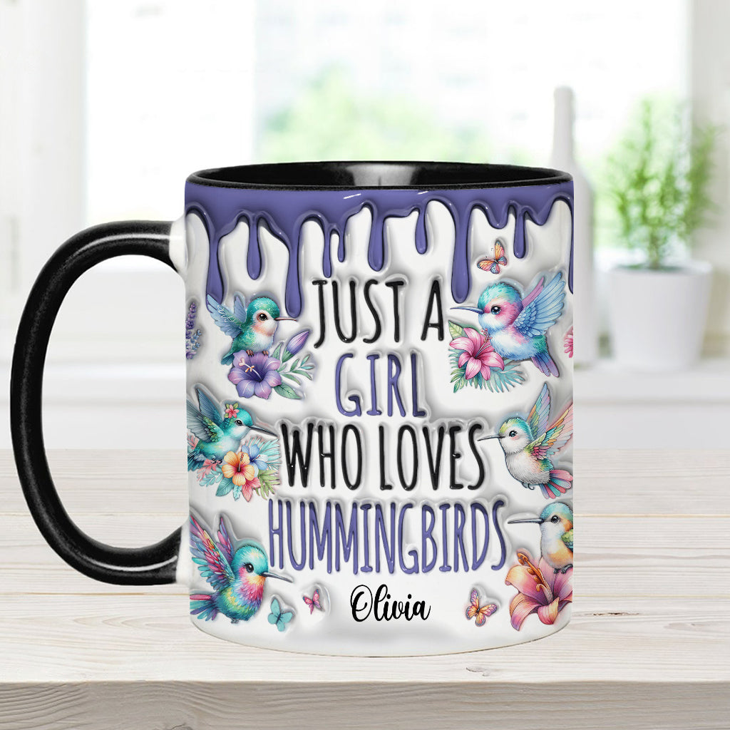 Mug personnalisé « Juste une fille qui aime les colibris »