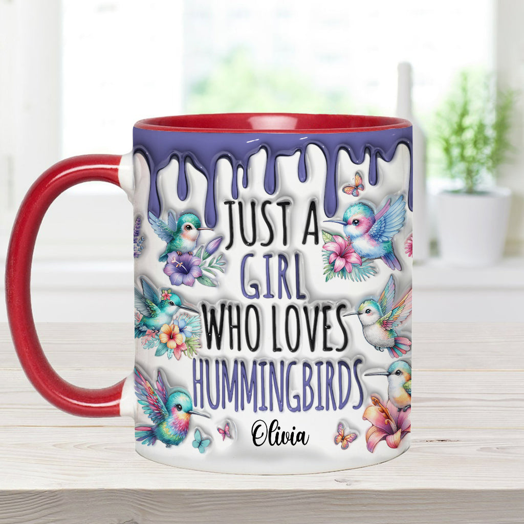 Mug personnalisé « Juste une fille qui aime les colibris »
