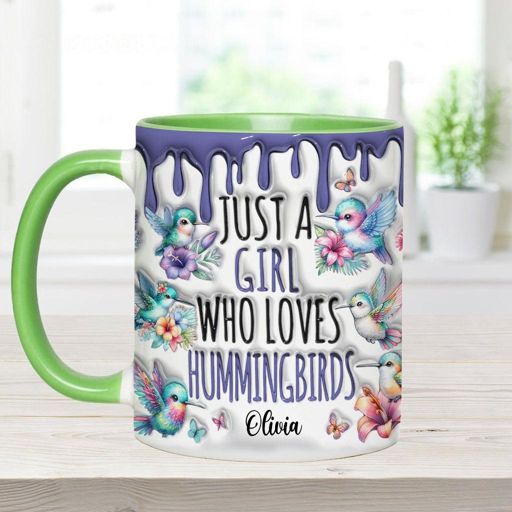 Mug personnalisé « Juste une fille qui aime les colibris »