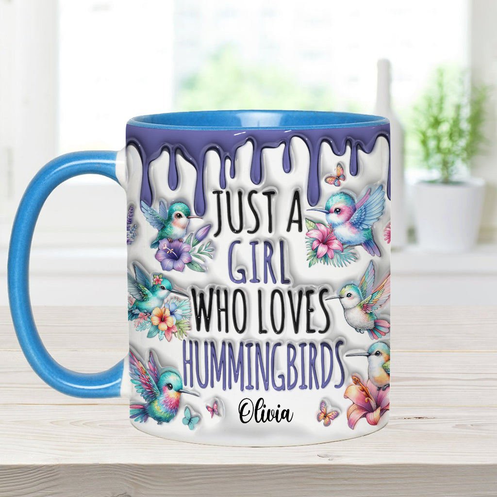 Mug personnalisé « Juste une fille qui aime les colibris »