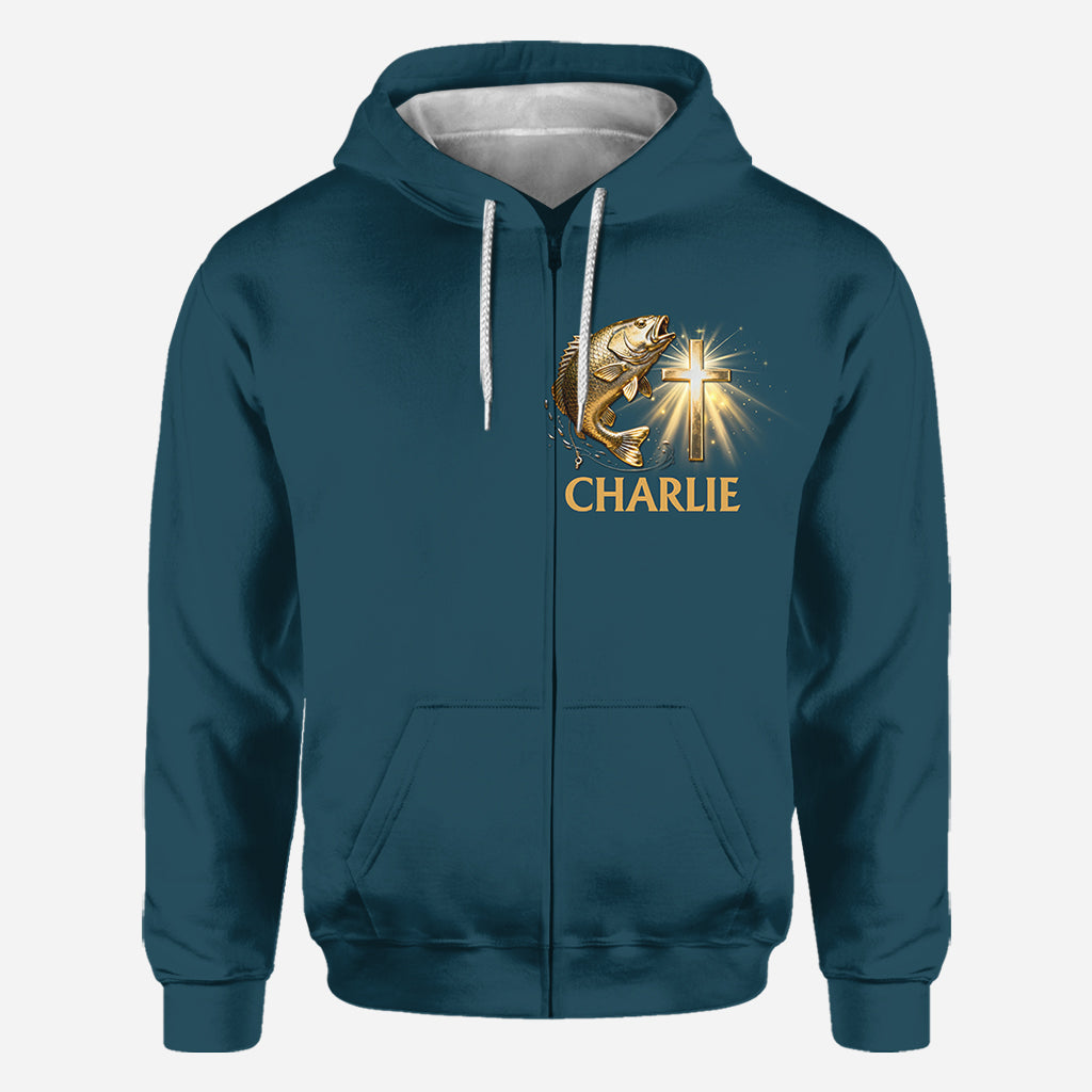 Ich habe das Angeln im Blut – personalisiertes Angel-Shirt