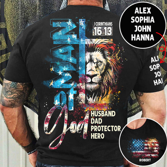 Man Of God - Personalized Father All Over Shirt