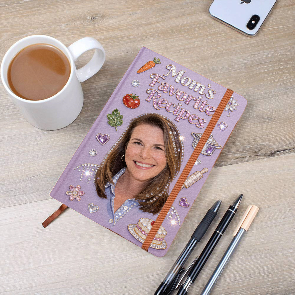Geschenkidee für Mütter, Kochrezepte für Mütter - Personalisierbares Lederjournal für Mütter