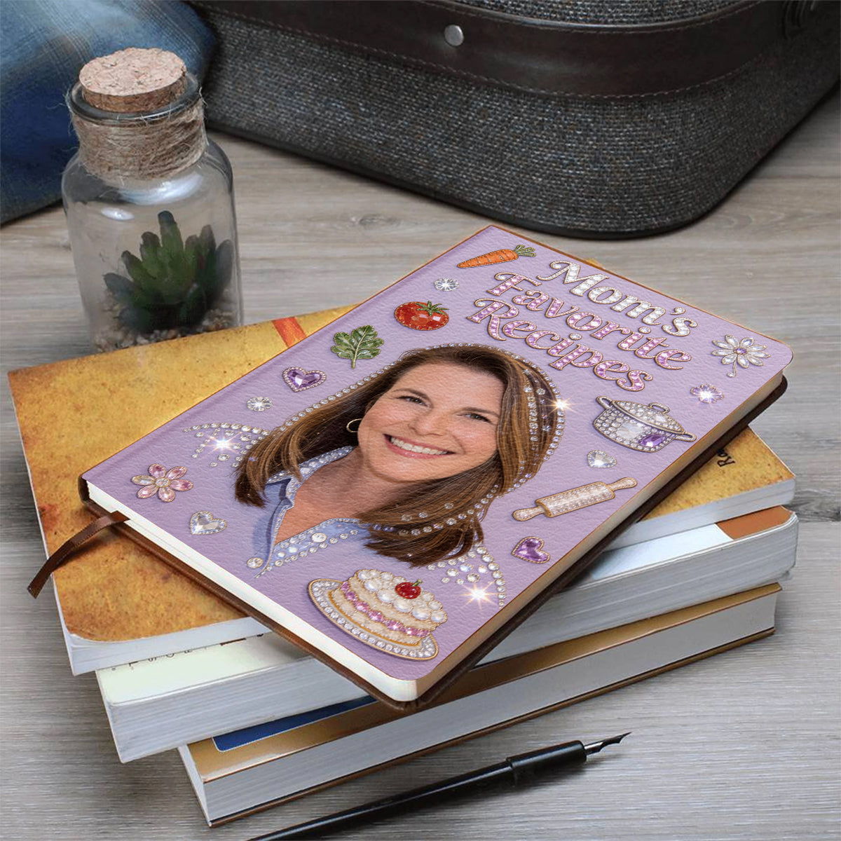 Geschenkidee für Mütter, Kochrezepte für Mütter - Personalisierbares Lederjournal für Mütter