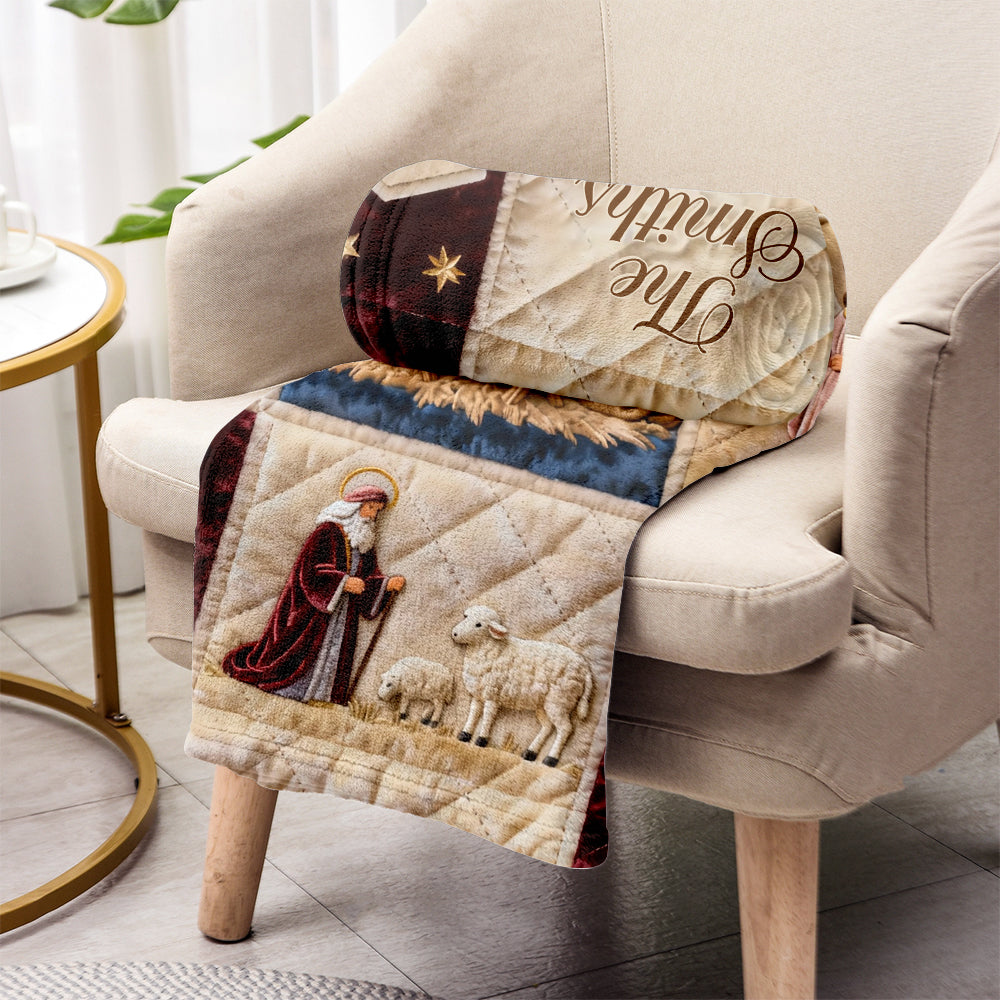 Krippenszene - Personalisierte christliche Decke