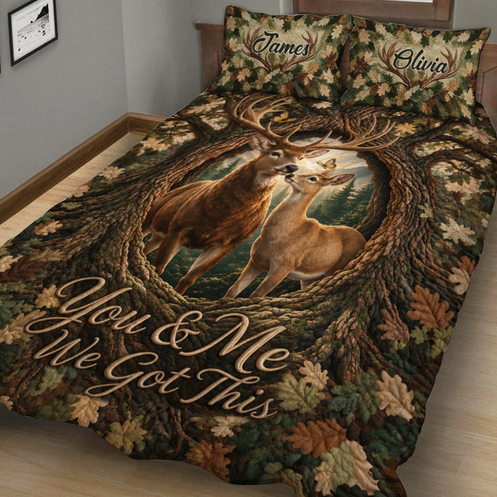 You & Me We Got This - Personalized Hunting Quilt Set