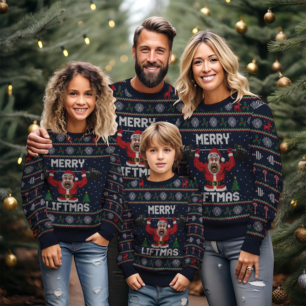 Pull de Noël Merry Liftmas - Pull moche de fitness personnalisé
