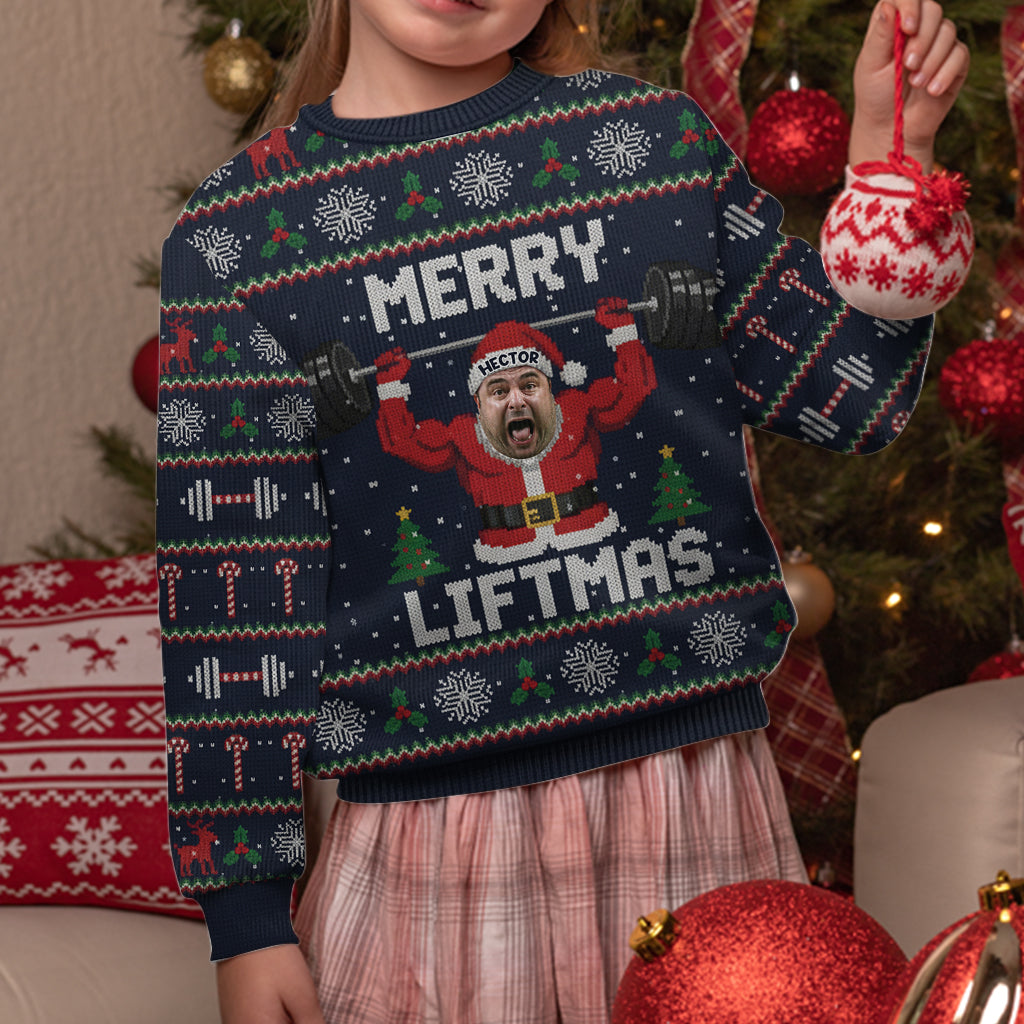 Pull de Noël Merry Liftmas - Pull moche de fitness personnalisé