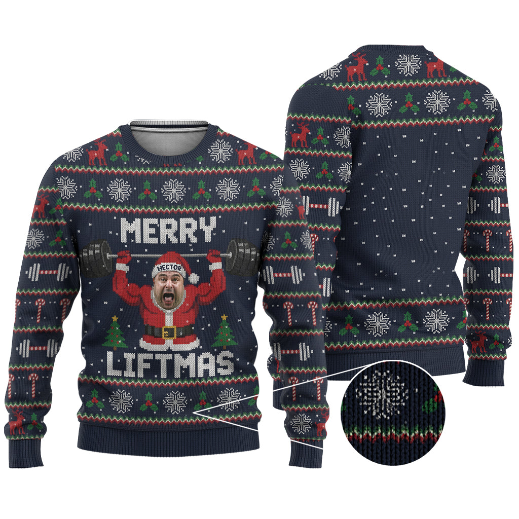 Pull de Noël Merry Liftmas - Pull moche de fitness personnalisé