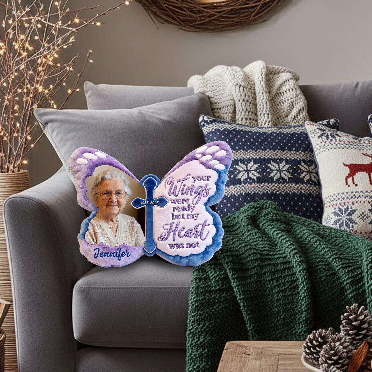 Coussin commémoratif personnalisé en fausse fourrure, réalisé à partir de n'importe quelle photo