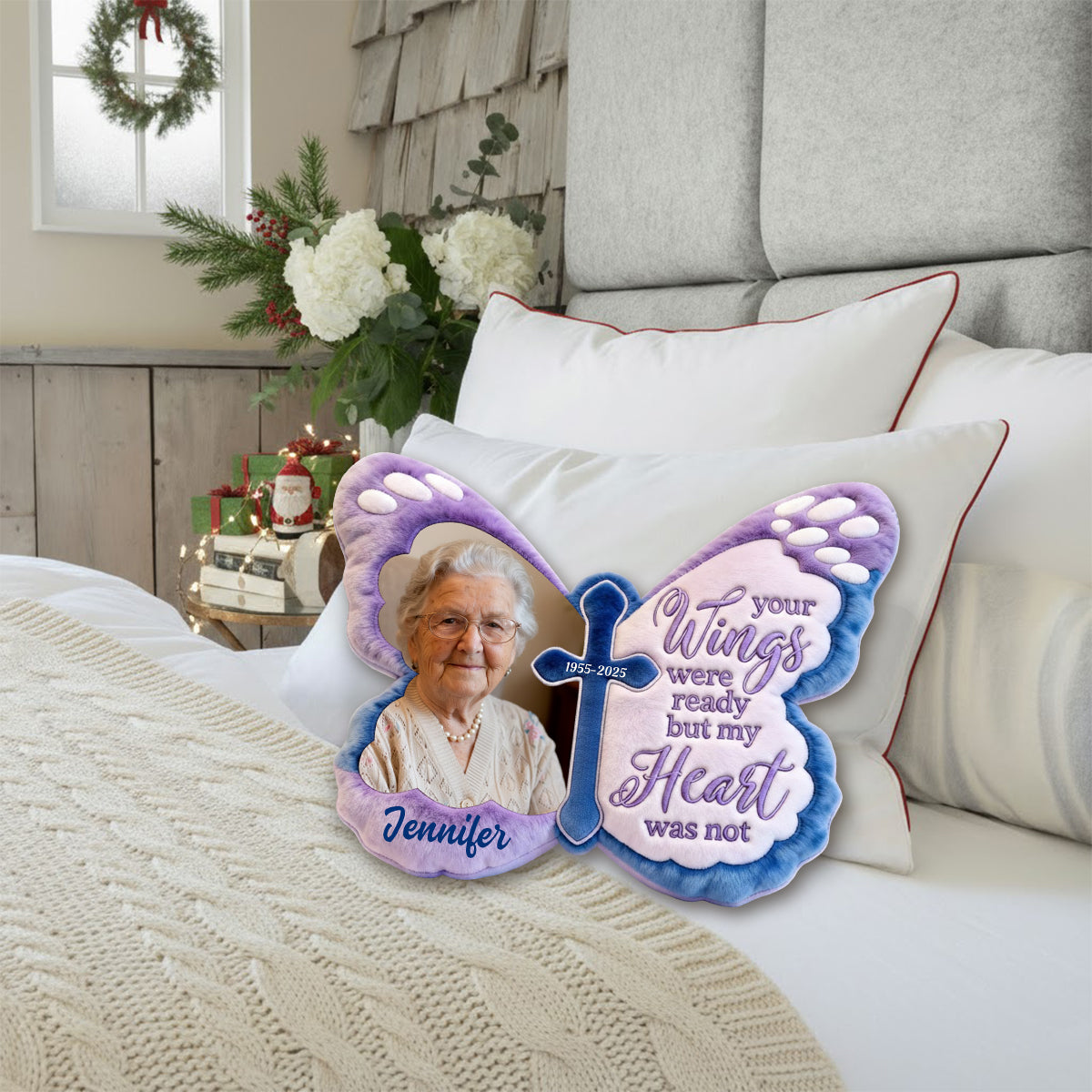 Coussin commémoratif personnalisé en fausse fourrure, réalisé à partir de n'importe quelle photo