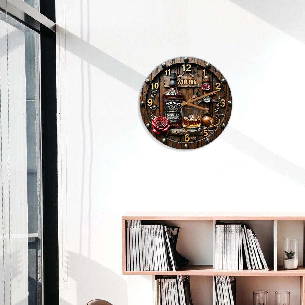 Time For Some Whiskey - Personalized Whisky Wall Clock