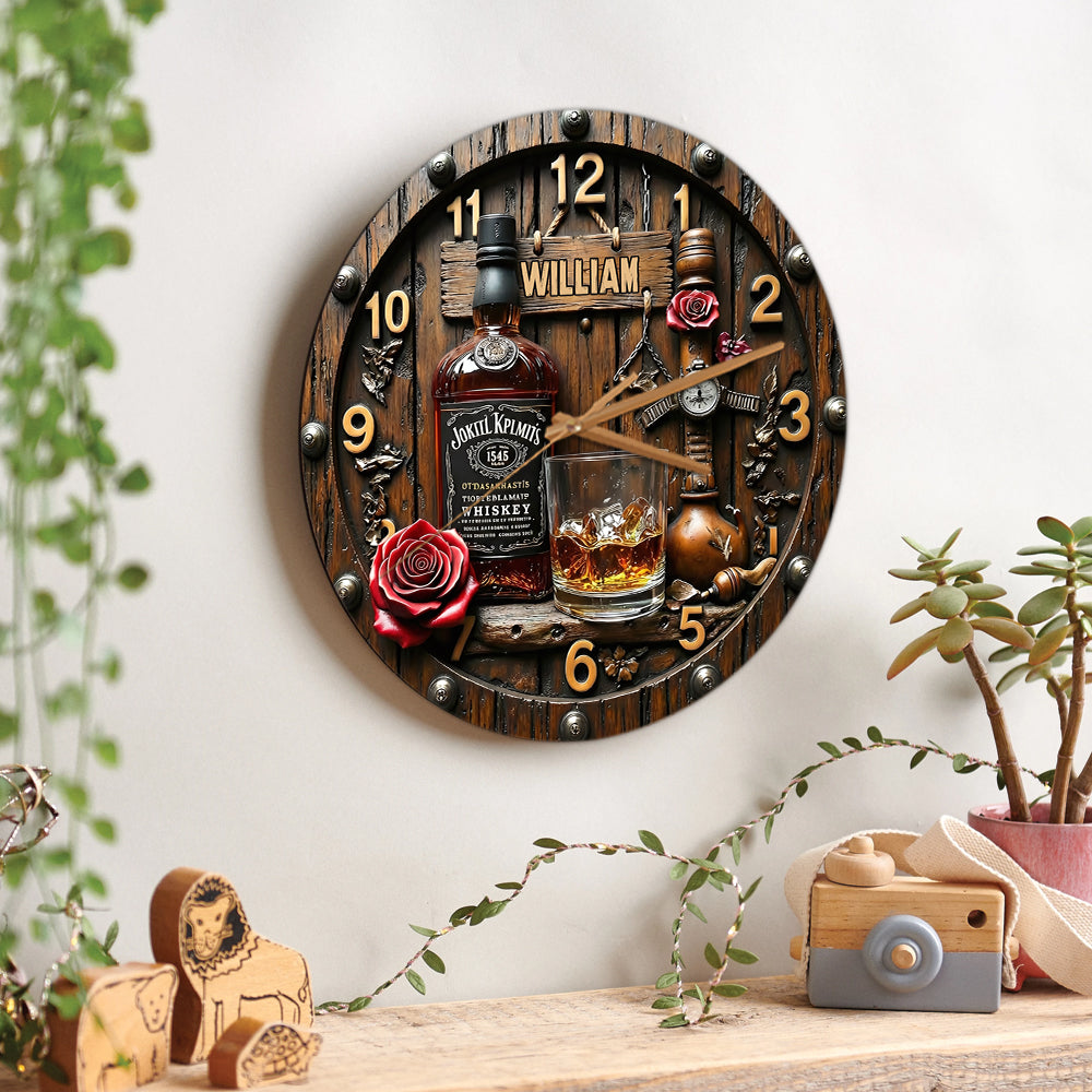 Time For Some Whiskey - Personalized Whisky Wall Clock