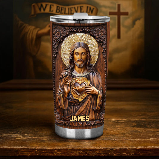 Sacred Heart Jesus - Personalized Christian Tumbler