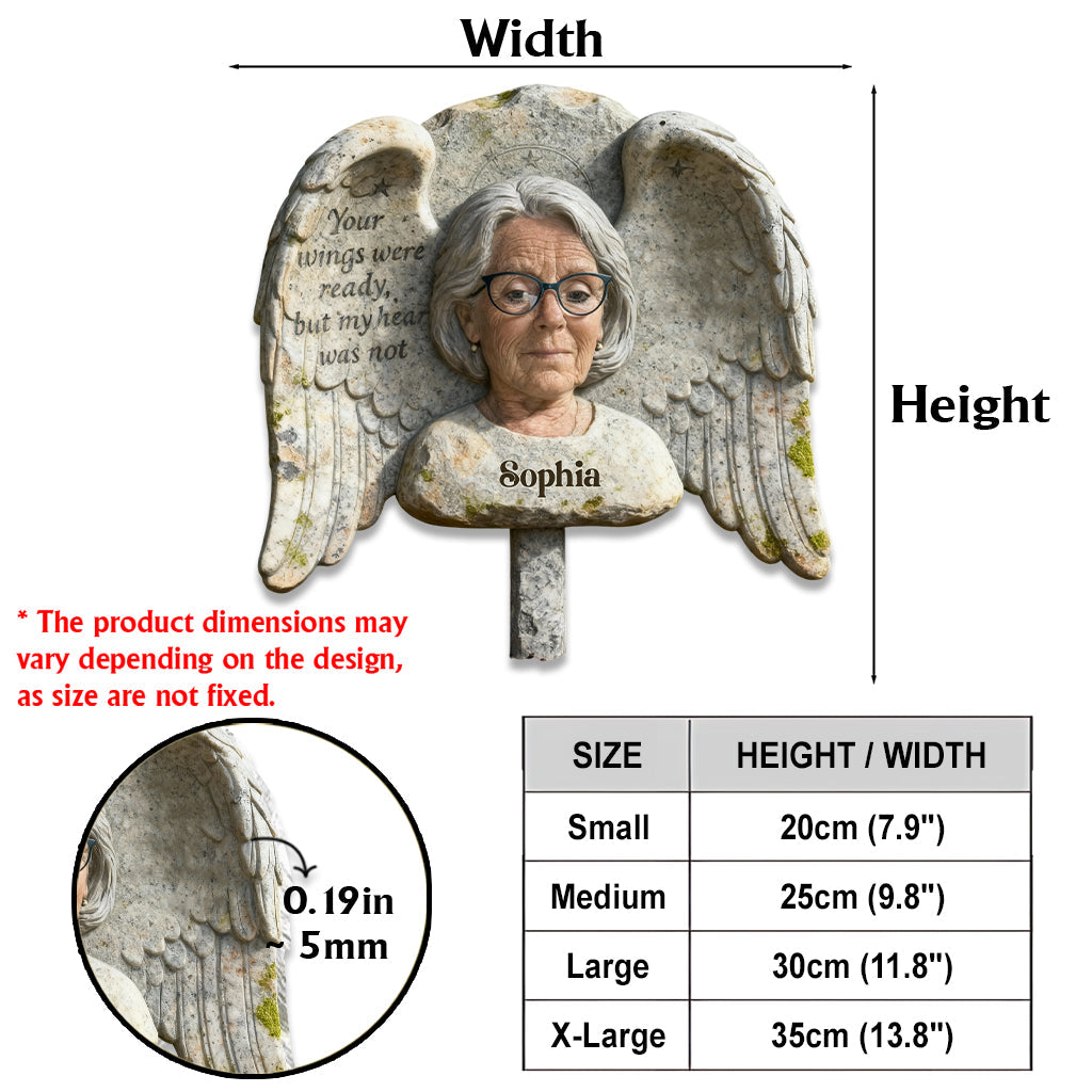 Your Wings Were Ready, But My Heart Was Not - Personalized Memorial Acrylic Garden Sign/ Acrylic Plaque Sign