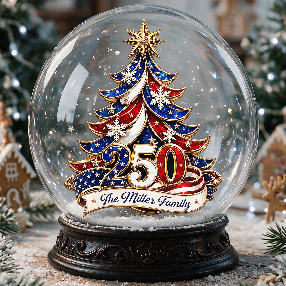 Patriotischer Weihnachtsbaum 250 - Personalisierte Patriot 2-seitige Acrylplakette