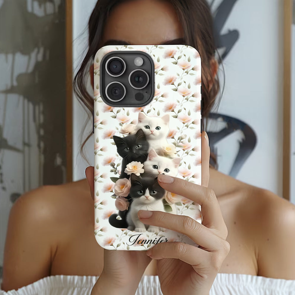 Adorables chatons - Coque de téléphone personnalisée avec motif chat intégral