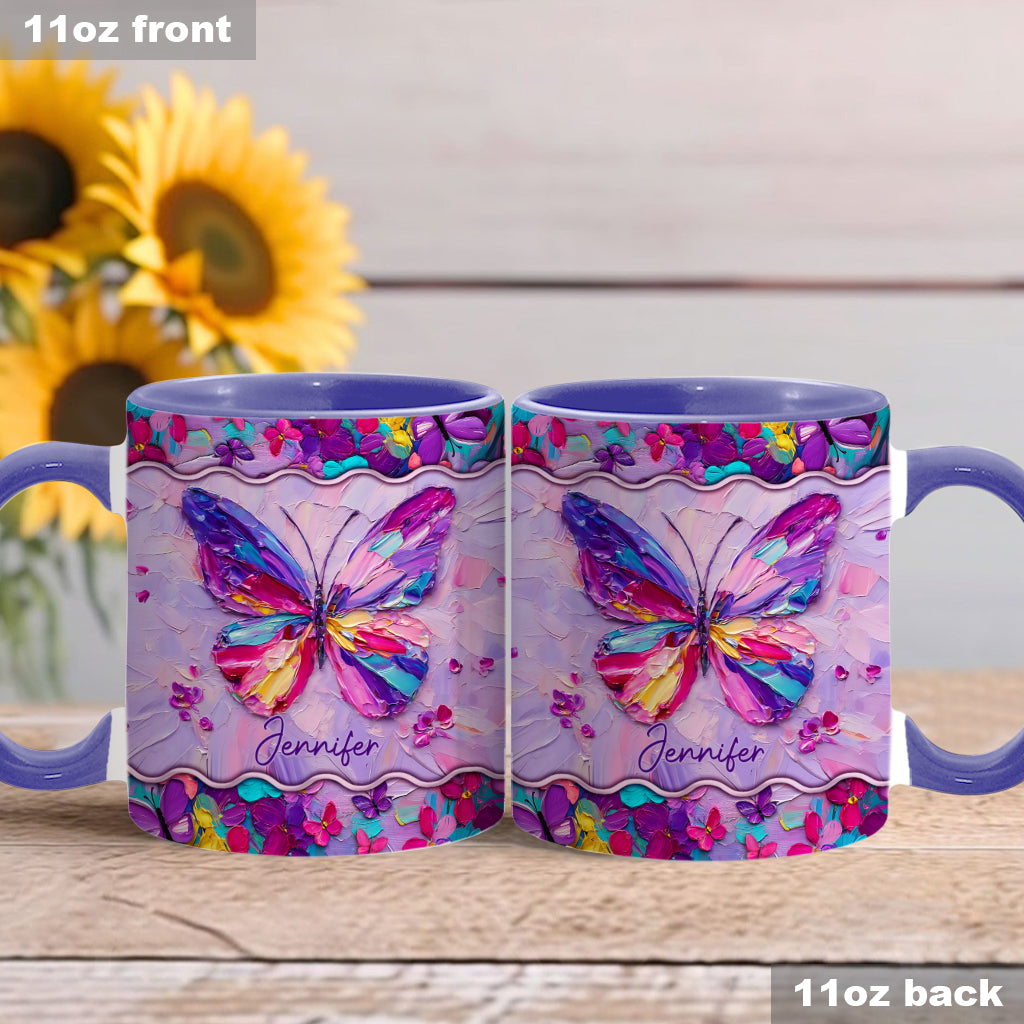 Wunderschöner Schmetterling – personalisierte Tasse mit Schmetterlingsmotiv