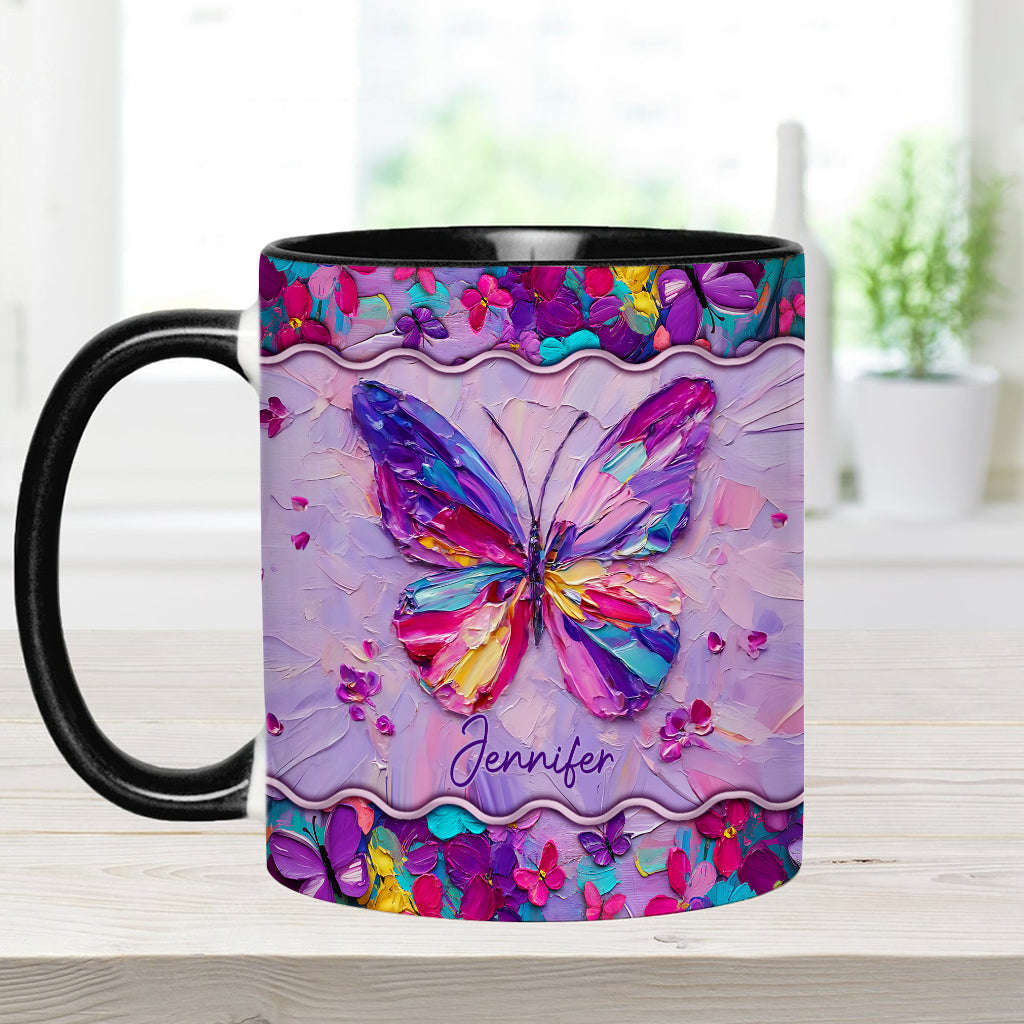 Wunderschöner Schmetterling – personalisierte Tasse mit Schmetterlingsmotiv