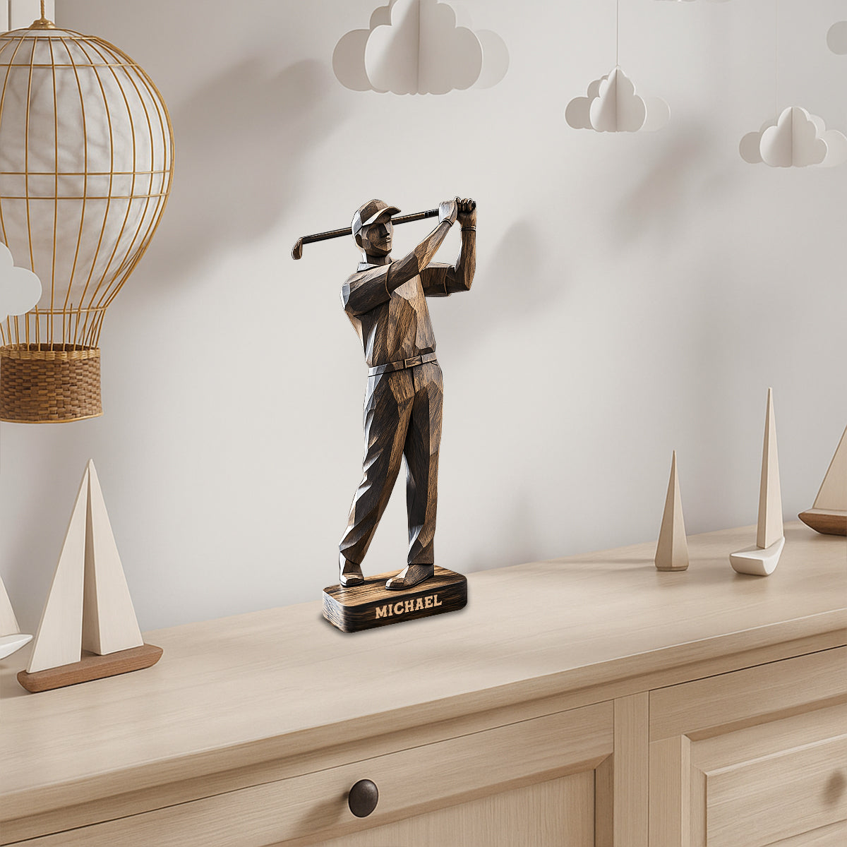 Bester Golfer nach Par - Personalisierte, individuell geformte Golf-Holzplakette