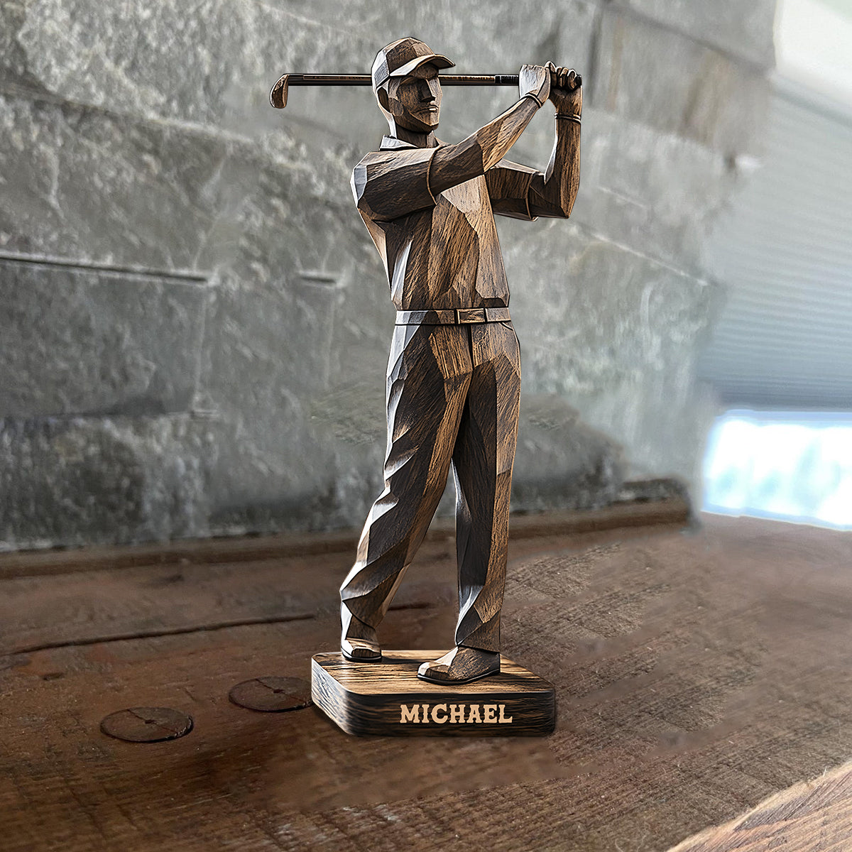 Bester Golfer nach Par - Personalisierte, individuell geformte Golf-Holzplakette