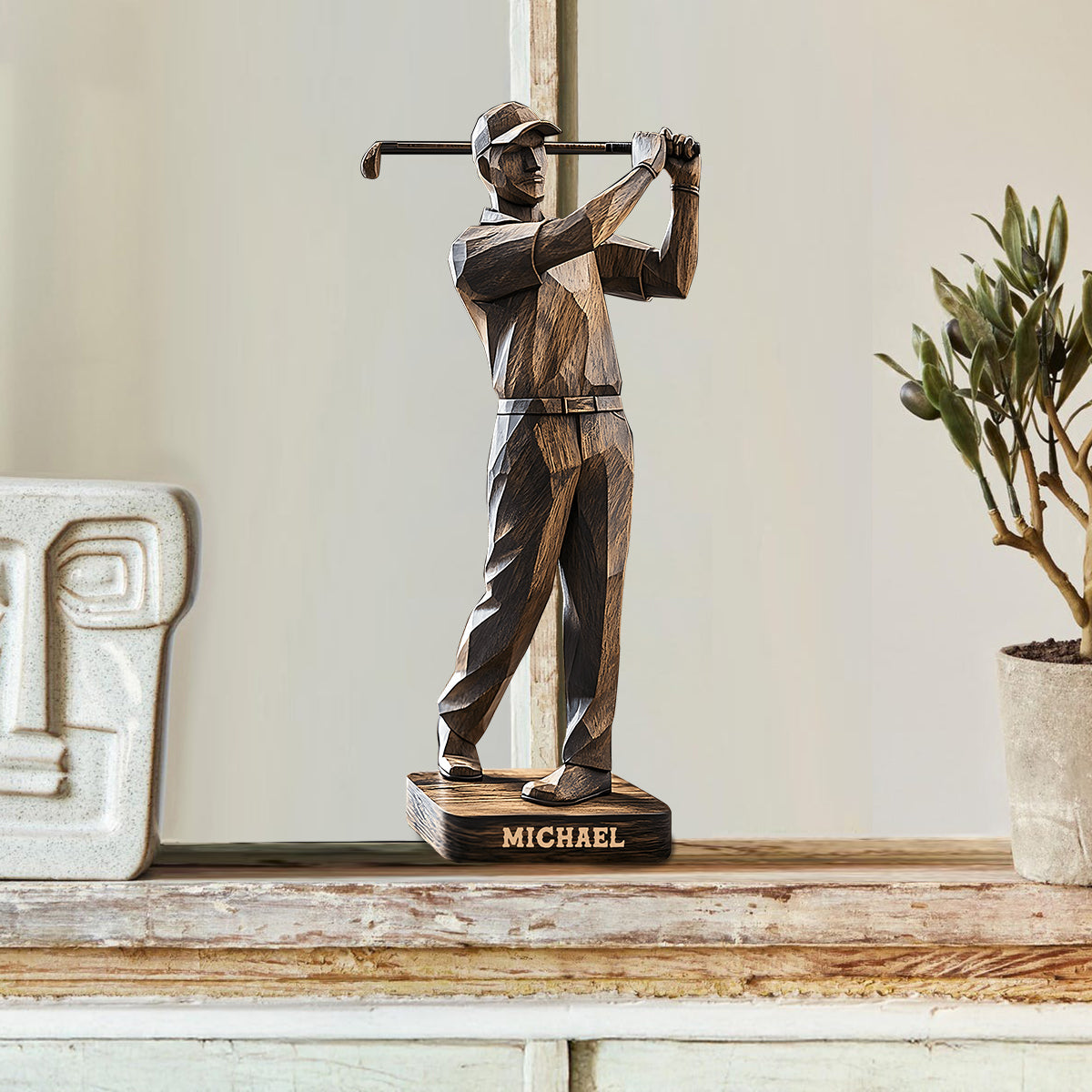 Bester Golfer nach Par - Personalisierte, individuell geformte Golf-Holzplakette